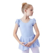 Toddler Girls Casual Dresses Leotard Dance Short Sleeve Ballerina Ballet Little Girl Dress Activewear